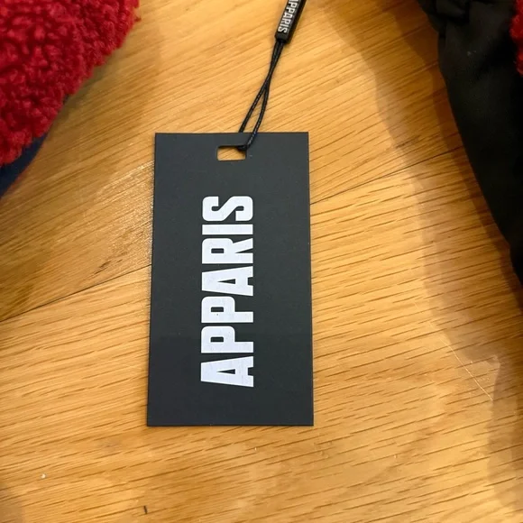 APPARIS Red Sherpa Mittens with Black Accents - Picture 4 of 7